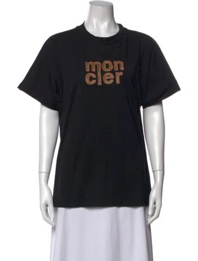 Pre-owned Moncler Graphic Print Crew Neck T-shirt In Black