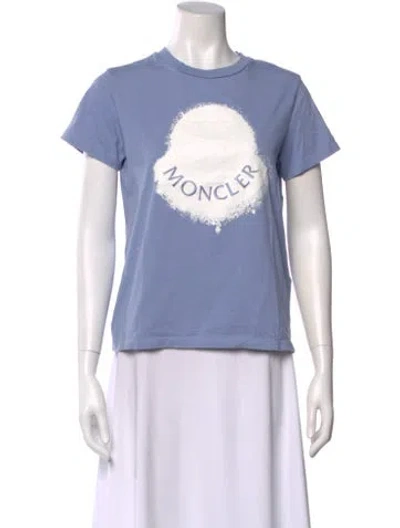 Pre-owned Moncler Graphic Print Crew Neck T-shirt In Blue