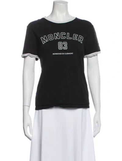 Pre-owned Moncler Graphic Print Crew Neck T-shirt In Blue