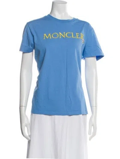 Pre-owned Moncler Graphic Print Crew Neck T-shirt In Blue