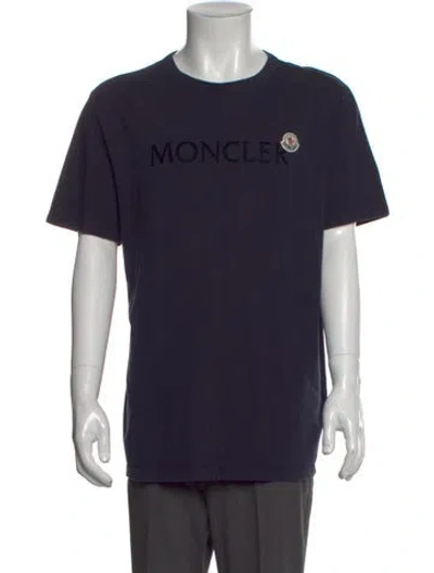 Pre-owned Moncler Graphic Print Crew Neck T-shirt In Blue