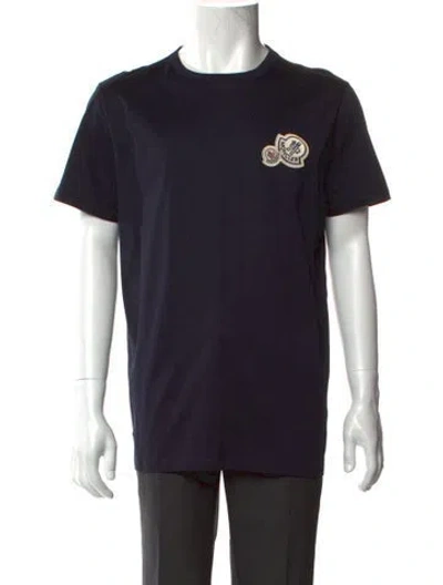Pre-owned Moncler Graphic Print Crew Neck T-shirt In Blue
