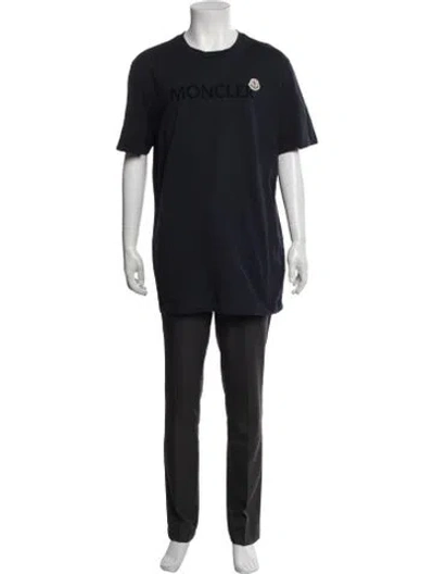 Pre-owned Moncler Graphic Print Crew Neck T-shirt In Blue