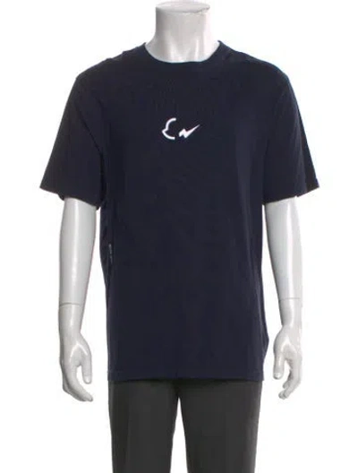 Pre-owned Moncler Graphic Print Crew Neck T-shirt In Blue