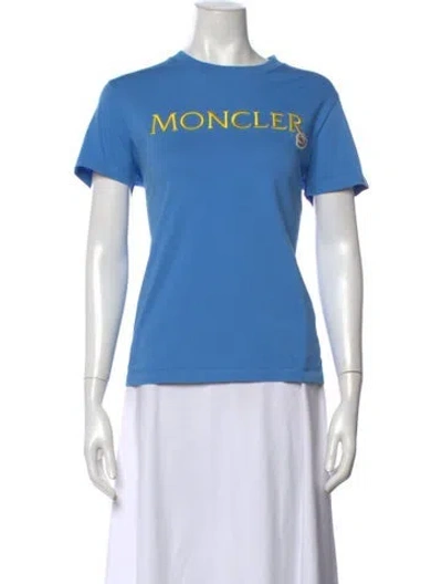 Pre-owned Moncler Graphic Print Crew Neck T-shirt In Blue