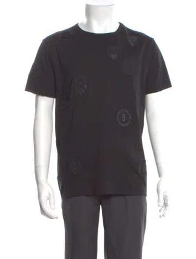 Pre-owned Moncler Graphic Print Crew Neck T-shirt In Gray