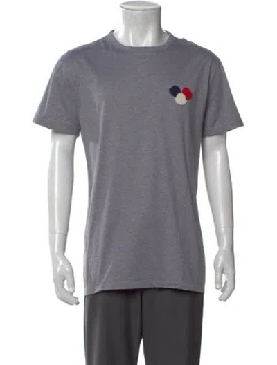 Pre-owned Moncler Graphic Print Crew Neck T-shirt In Gray