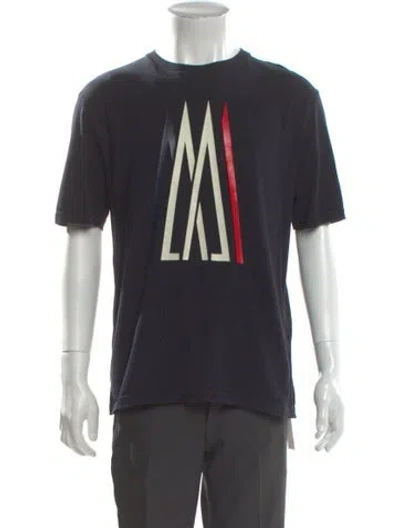 Pre-owned Moncler Graphic Print Crew Neck T-shirt In Gray