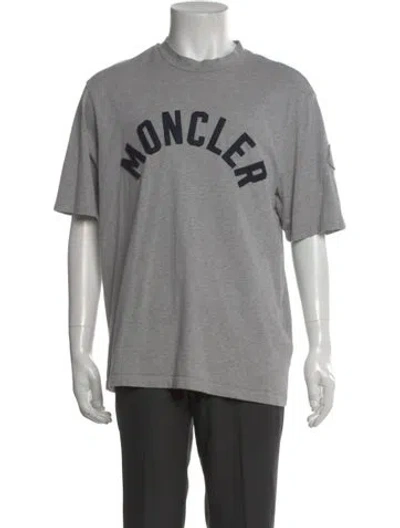 Pre-owned Moncler Graphic Print Crew Neck T-shirt In Gray