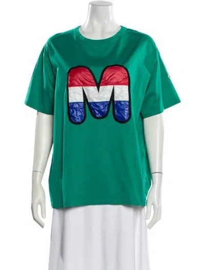 Pre-owned Moncler Graphic Print Crew Neck T-shirt In Green