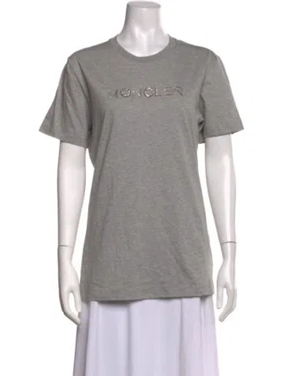 Pre-owned Moncler Graphic Print Crew Neck T-shirt In Grey