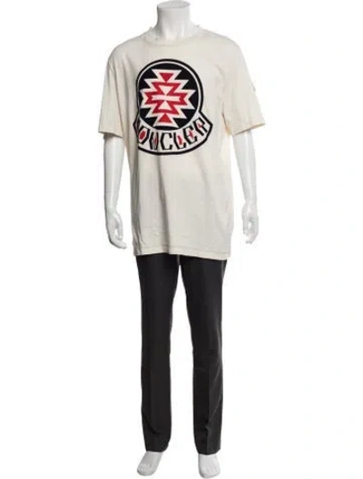 Pre-owned Moncler Graphic Print Crew Neck T-shirt In Neutrals