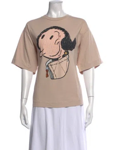 Pre-owned Moncler Graphic Print Crew Neck T-shirt In Neutrals