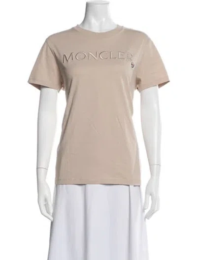 Pre-owned Moncler Graphic Print Crew Neck T-shirt In Neutrals