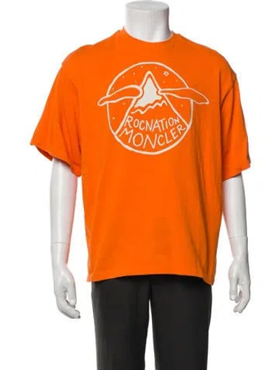 Pre-owned Moncler Graphic Print Crew Neck T-shirt In Orange
