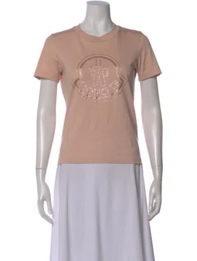 Pre-owned Moncler Graphic Print Crew Neck T-shirt In Pink