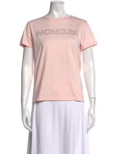 Pre-owned Moncler Graphic Print Crew Neck T-shirt In Pink