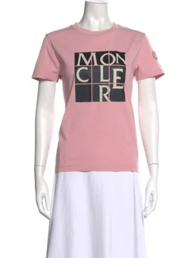 Pre-owned Moncler Graphic Print Crew Neck T-shirt In Pink