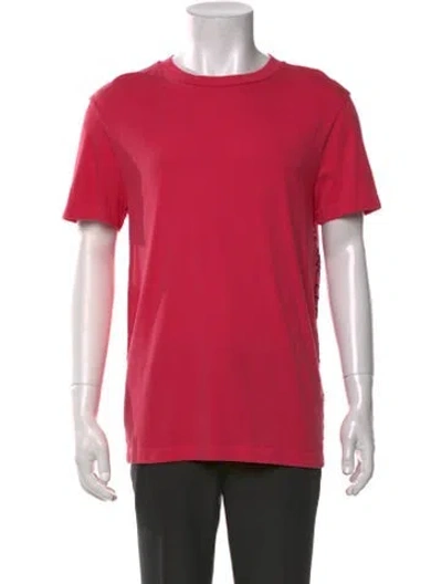 Pre-owned Moncler Graphic Print Crew Neck T-shirt In Pink