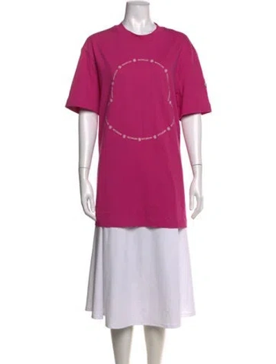 Pre-owned Moncler Graphic Print Crew Neck T-shirt In Pink