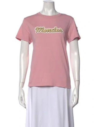 Pre-owned Moncler Graphic Print Crew Neck T-shirt In Pink