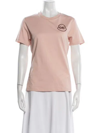 Pre-owned Moncler Graphic Print Crew Neck T-shirt In Pink