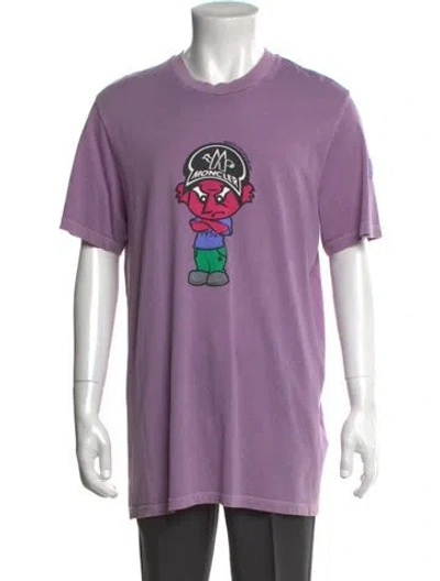 Pre-owned Moncler Graphic Print Crew Neck T-shirt In Purple