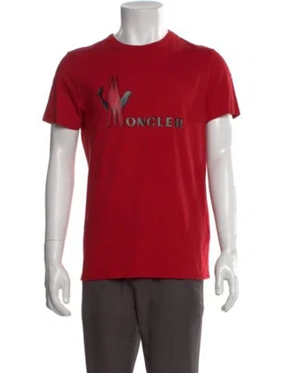 Pre-owned Moncler Graphic Print Crew Neck T-shirt In Red