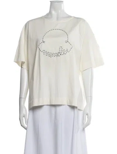 Pre-owned Moncler Graphic Print Crew Neck T-shirt W/ Tags In Neutrals