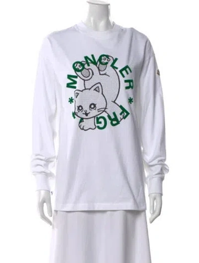 Pre-owned Moncler Graphic Print Crew Neck T-shirt W/ Tags In White