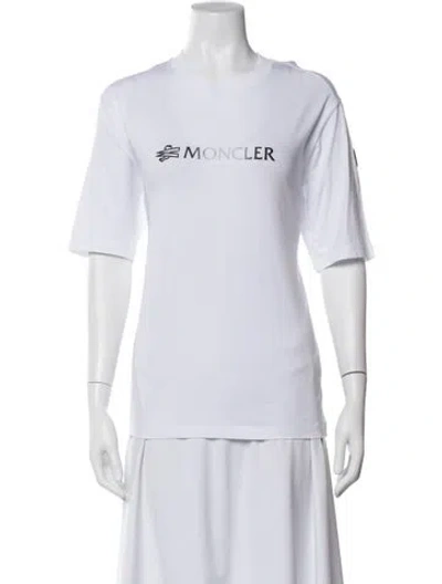 Pre-owned Moncler Graphic Print Crew Neck T-shirt W/ Tags In White