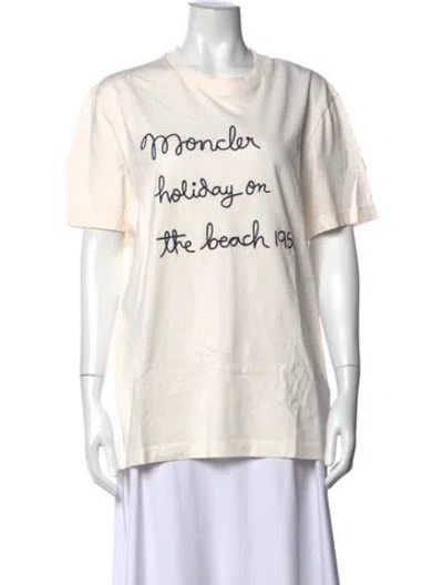 Pre-owned Moncler Graphic Print Crew Neck T-shirt W/ Tags In White
