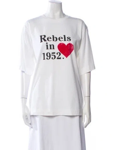 Pre-owned Moncler Graphic Print Crew Neck T-shirt In White