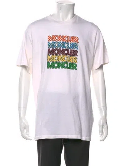 Pre-owned Moncler Graphic Print Crew Neck T-shirt In White