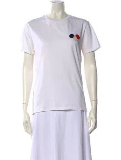 Pre-owned Moncler Graphic Print Crew Neck T-shirt In White