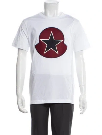 Pre-owned Moncler Graphic Print Crew Neck T-shirt In White