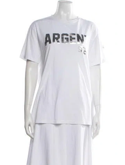 Pre-owned Moncler Graphic Print Crew Neck T-shirt In White
