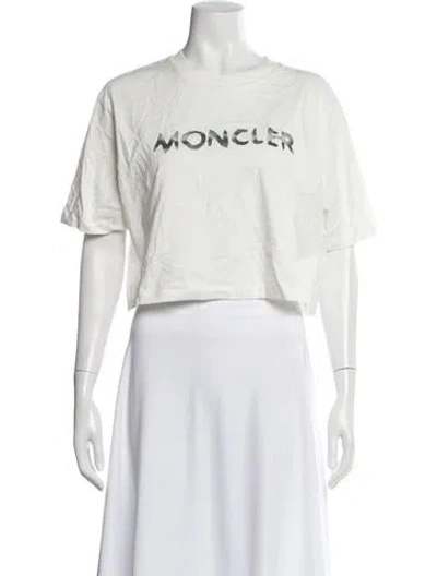 Pre-owned Moncler Graphic Print Crew Neck T-shirt In White
