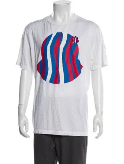 Pre-owned Moncler Graphic Print Crew Neck T-shirt In White