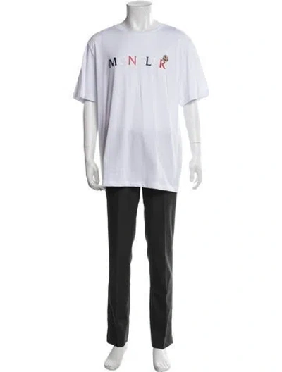 Pre-owned Moncler Graphic Print Crew Neck T-shirt In White