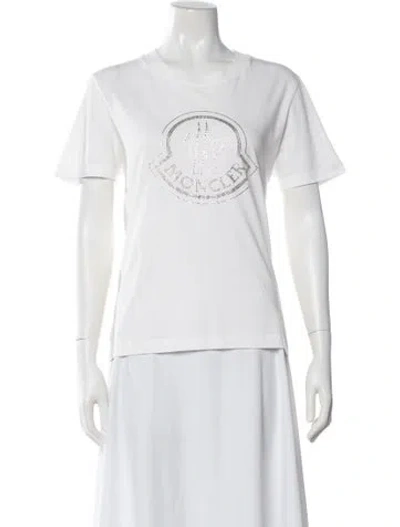 Pre-owned Moncler Graphic Print Crew Neck T-shirt In White
