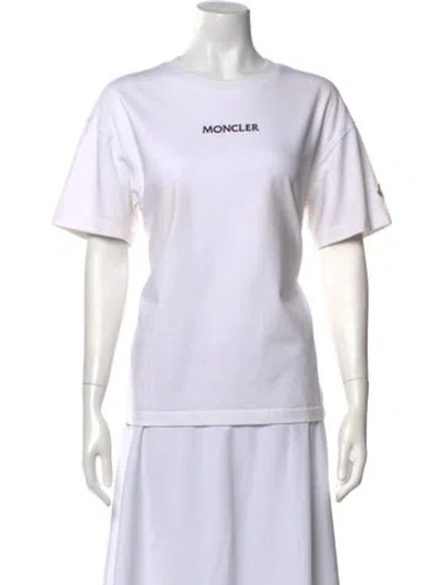 Pre-owned Moncler Graphic Print Crew Neck T-shirt In White