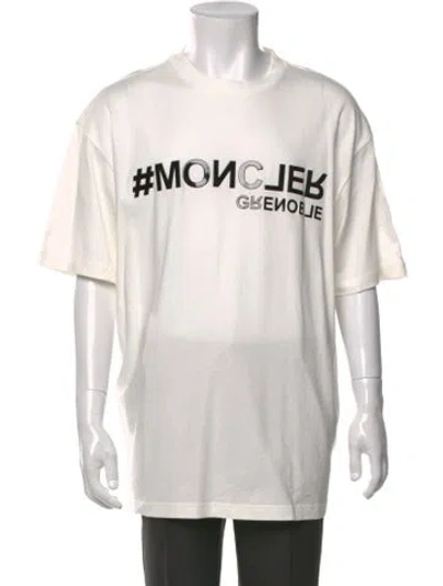 Pre-owned Moncler Graphic Print Crew Neck T-shirt In White
