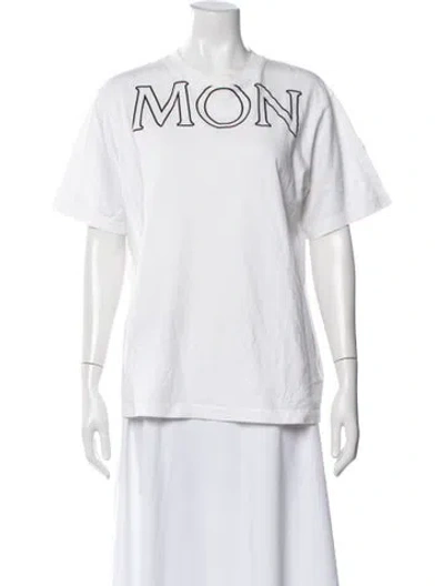 Pre-owned Moncler Graphic Print Crew Neck T-shirt In White