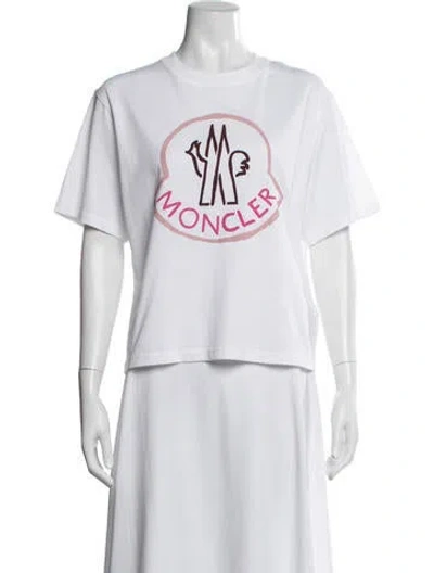 Pre-owned Moncler Graphic Print Crew Neck T-shirt In White