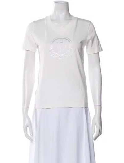 Pre-owned Moncler Graphic Print Crew Neck T-shirt In White