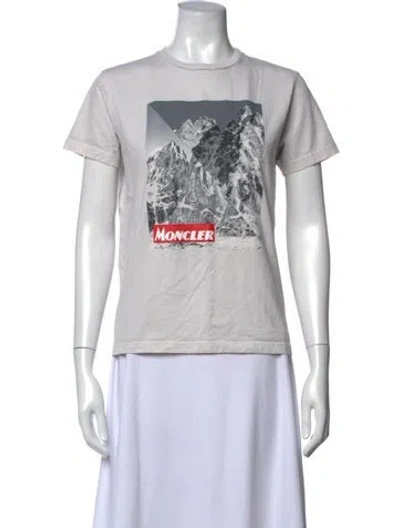 Pre-owned Moncler Graphic Print Crew Neck T-shirt In White