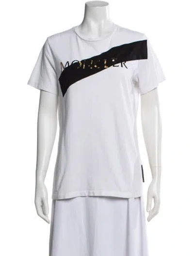 Pre-owned Moncler Graphic Print Crew Neck T-shirt In White
