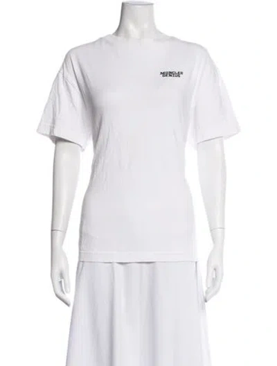 Pre-owned Moncler Graphic Print Crew Neck T-shirt In White