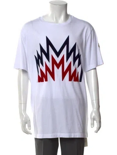Pre-owned Moncler Graphic Print Crew Neck T-shirt In White